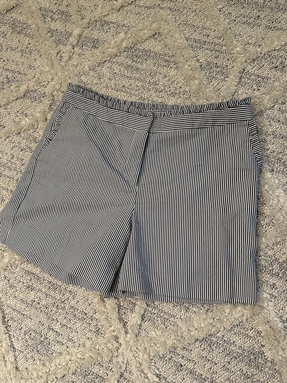 Striped Shorts with Ruffle Detail